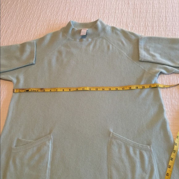 EUC JJill mint Aline cashmere sweater w/pockets - Picture 3 of 7